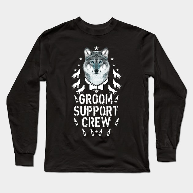 162 Wolf GROOM Support Crew Beer Wolfpack Long Sleeve T-Shirt by Margarita7